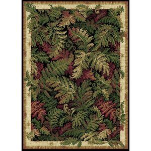 Home Dynamix Tropical Black Nature Print Leaves Ferns Area Rug -  Actual 5' 2" x